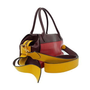 Prada Red Ribbon Bag leather city Bowling calf